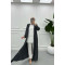 Pleated Collar Abaya Anthracite