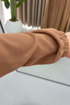 Pleated Collar Abaya Brown