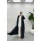 Pleated Collar Abaya Black