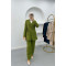 Side Tie Jacket Set Green