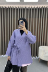 Quilted Kimono with Side Tie Lilac