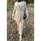 Side Tie Pleated Suit Beige