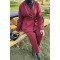 Side Tie Pleated Suit Claret Red