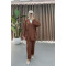 Side Tie Suit Brown