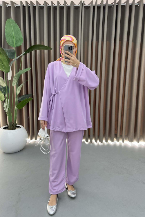 Side Tie Suit Lilac