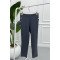 Side Button Fabric Trousers Gray