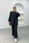 Side Slit Oysho Suit Black