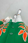 Leaf Patterned Cardigan Benetton Green