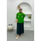 Leaf Embroidered Oversize Shirt Green