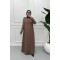 Leaf Embroidered Abaya Dusty Rose