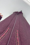 Leaf Embroidered Abaya Plum