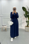 Batwing Sleeve Dress Navy Blue