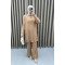 Half Turtleneck Knitwear Suit with Trousers Milky Coffee