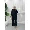 Half Turtleneck Knitwear Suit with Trousers Black