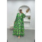 Half Buttoned Viscose Dress Green