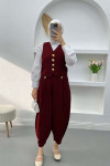 Vest and Trouser Set Claret Red