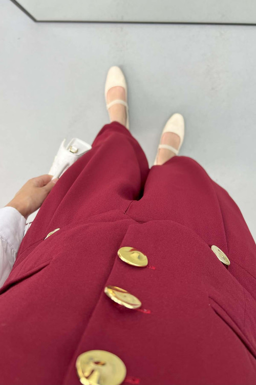 Vest and Trouser Set Claret Red