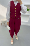 Vest and Trouser Set Claret Red