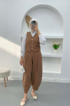 Vest Trouser Suit Brown