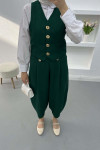 Vest and Trouser Set Emerald Green