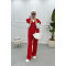 Vested Knitwear Suit Red