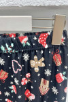 Christmas Patterned Pajama Bottoms Black