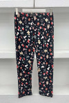 Christmas Patterned Pajama Bottoms Black