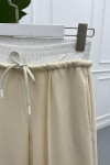 High Waist Wide Leg Trousers Beige