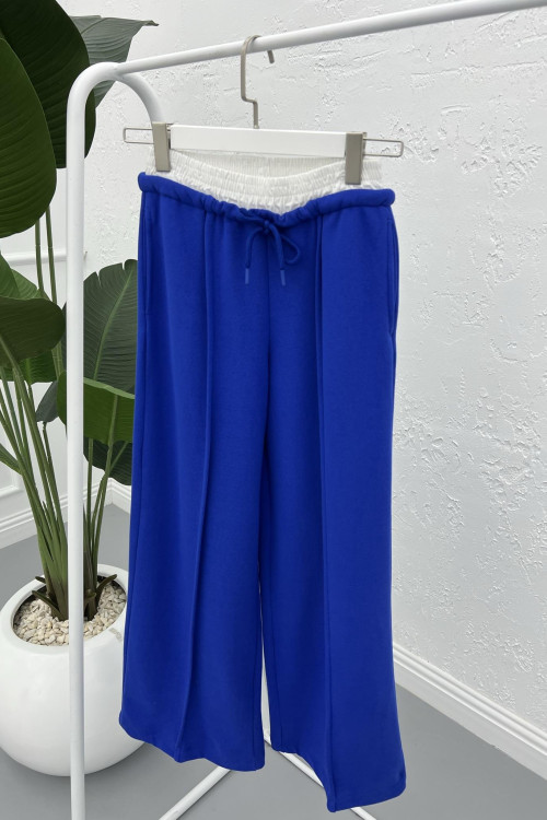 High Waist Wide Leg Trousers Blue