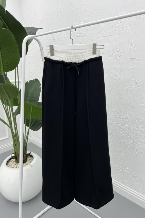 High Waist Wide Leg Trousers Black