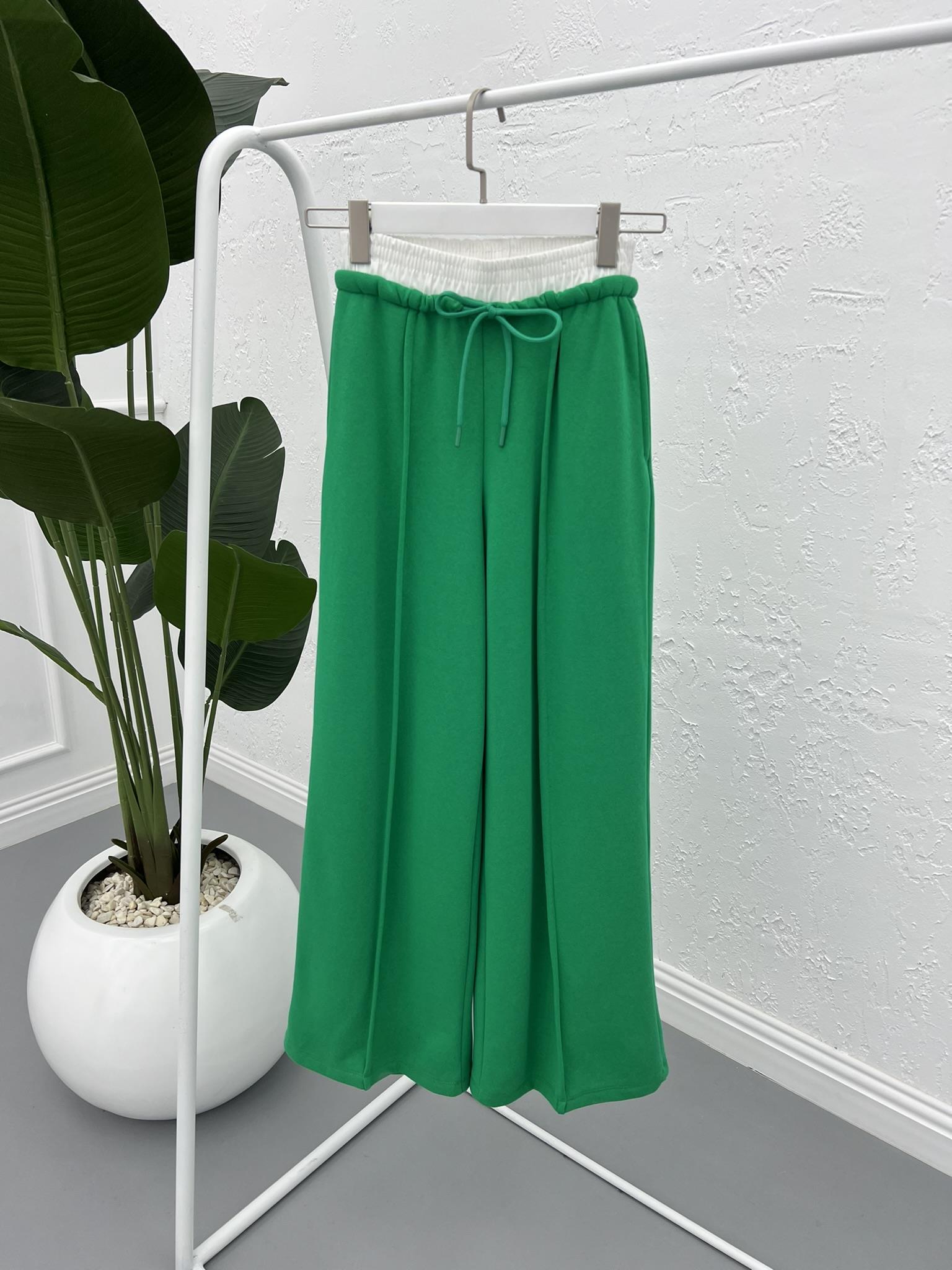 High Waist Wide Leg Trousers Green