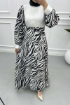 Zebra Pattern Dress Black