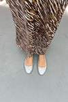 Zebra Patterned Shiny Skirt Brown