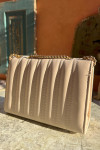 Chain Leather Bag Beige