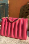 Chain Leather Bag Fuchsia