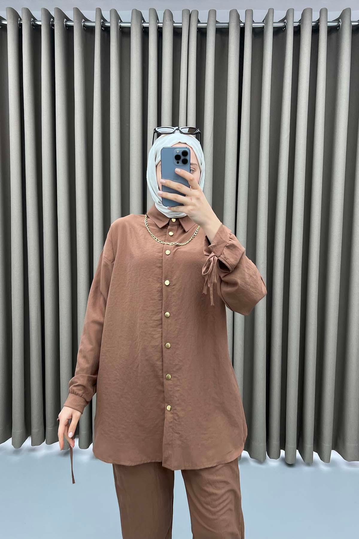 Chain Shirt Set Brown