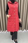 Chain Quilted Vest Red