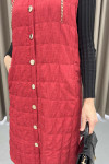 Chain Quilted Vest Red